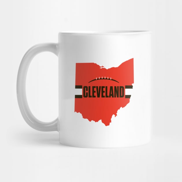 Cleveland Football Ohio Outline Orange by SportsAndGeekUnique